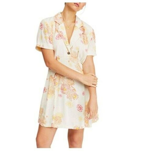 Free People Dresses & Skirts - Free People Mini Dress Floral Printed Fit Flare S
